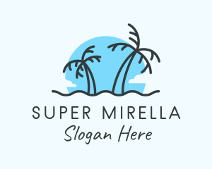 Tour Guide - Palm Tree Beach logo design