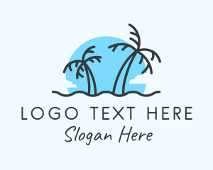 Palm Tree Beach Logo