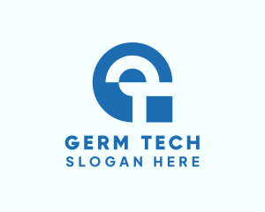 Blue Digital Tech Letter G logo design