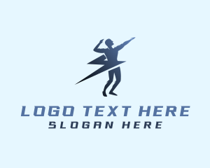 Express - Athlete Human Lightning logo design