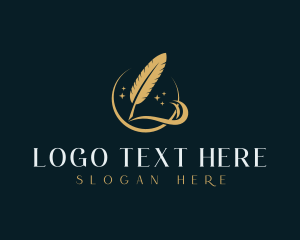 Stationery - Feather Writer Author logo design