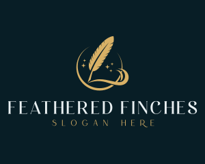 Feather Writer Author logo design