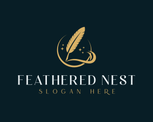 Feather Writer Author logo design