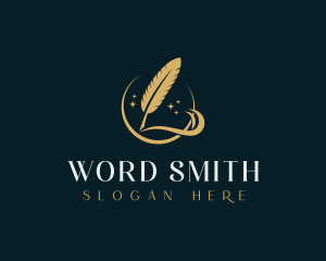 Author - Feather Writer Author logo design