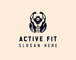 Weightlifter Training Fitness logo design