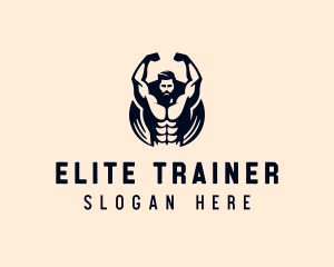 Weightlifter Training Fitness logo design