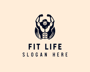 Weightlifter Training Fitness logo design