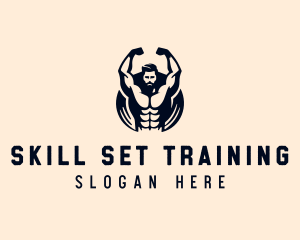 Training - Weightlifter Training Fitness logo design