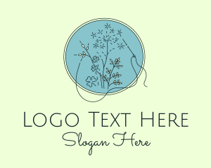 Embroidery - Plant Sewing Handicraft logo design