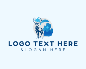 Michigan Deer Animal logo design