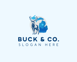 Michigan Deer Animal logo design