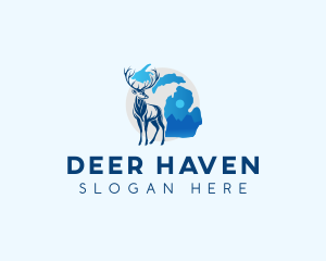 Michigan Deer Animal logo design