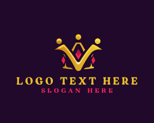 Letter V - Royal Luxury Crown logo design