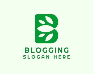 Green Organic Letter B logo design