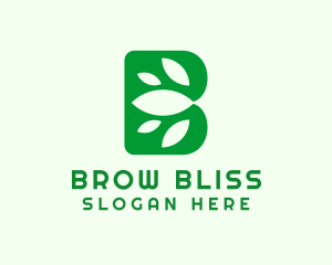 Green Organic Letter B logo design