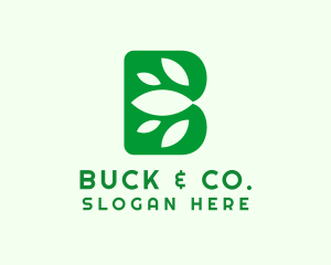 Green Organic Letter B logo design