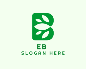 Vegetarian - Green Organic Letter B logo design