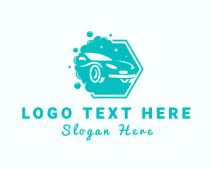 Washing - Car Cleaning Bubbles logo design