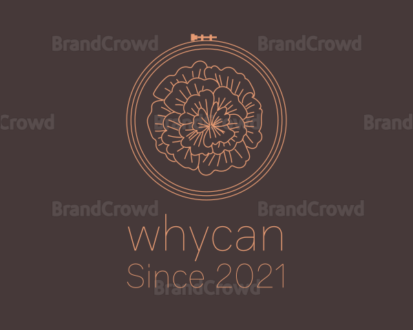 Flower Embroidery Craft Logo