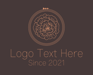 Needlecraft - Flower Embroidery Craft logo design