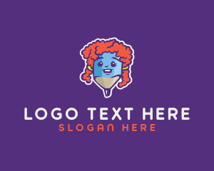 Early Learning - Writing Pencil Curly Hair logo design