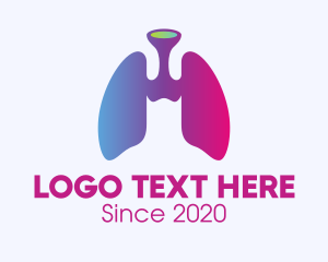 Body Organ - Gradient Respiratory Lungs logo design