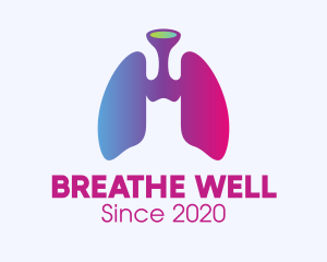 Asthma - Gradient Respiratory Lungs logo design
