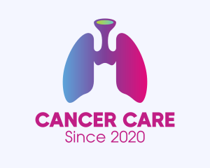 Cancer - Gradient Respiratory Lungs logo design