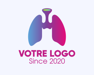 Cancer - Gradient Respiratory Lungs logo design