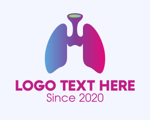 Pneumonia - Gradient Respiratory Lungs logo design