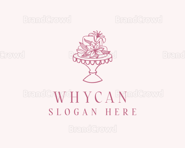 Floral Wedding Cake Logo