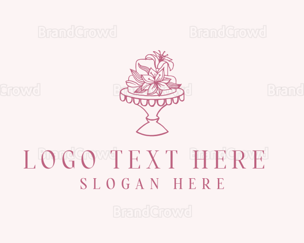 Floral Wedding Cake Logo