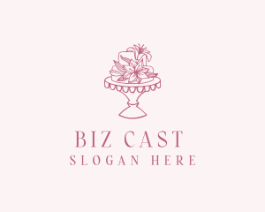 Floral Wedding Cake Logo