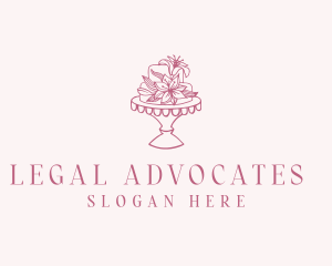 Floral Wedding Cake Logo