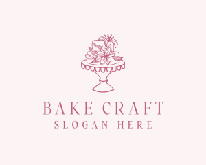 Floral Wedding Cake logo design