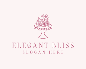 Wedding - Floral Wedding Cake logo design