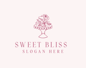 Floral Wedding Cake logo design