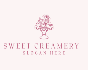 Floral Wedding Cake logo design