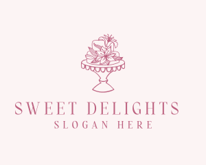 Floral Wedding Cake logo design