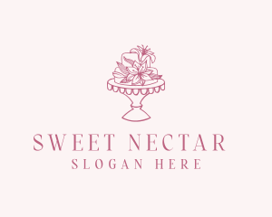 Floral Wedding Cake logo design