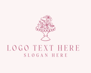 Food Blog - Floral Wedding Cake logo design