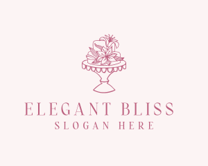 Wedding - Floral Wedding Cake logo design