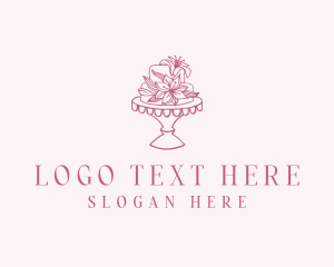 Floral Wedding Cake Logo