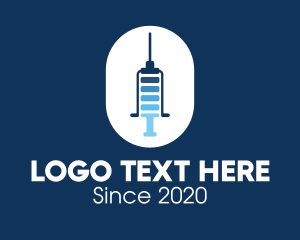 Charge - Blue Syringe Needle Battery logo design