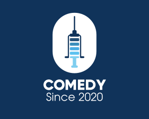 Power - Blue Syringe Needle Battery logo design