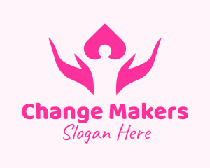 Activism - Pink Human Hands logo design