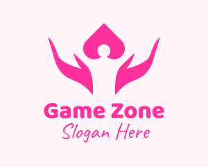 Volunteering - Pink Human Hands logo design