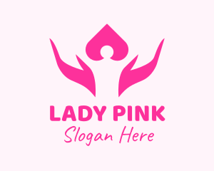 Pink Human Hands logo design