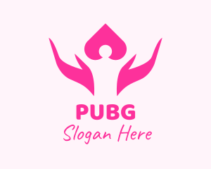 Humanitarian - Pink Human Hands logo design