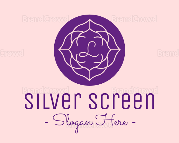 Purple Blooming Flower Lettermark Logo